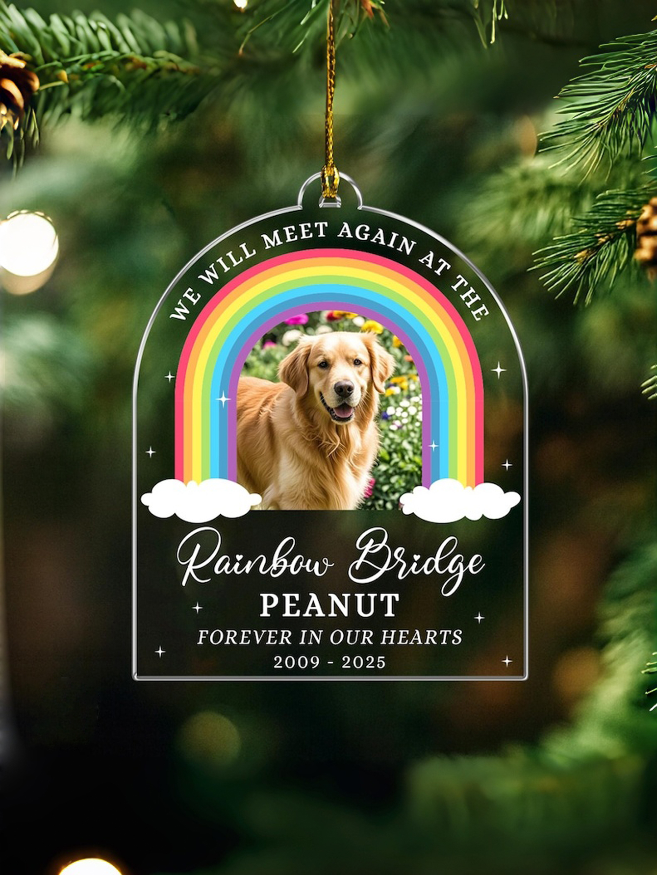 Custom Acrylic Rainbow Bridge Pet Memorial Ornament